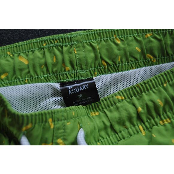 Aquary Medium Green w/ Yellow Spec Pattern & Pockets Swimwear - Picture 6 of 7